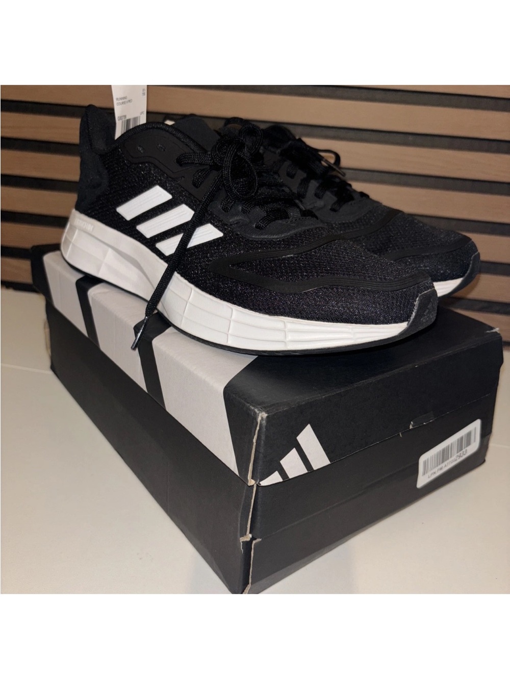 adidas Men’s Black Sneakers with White Midsole and Stripes